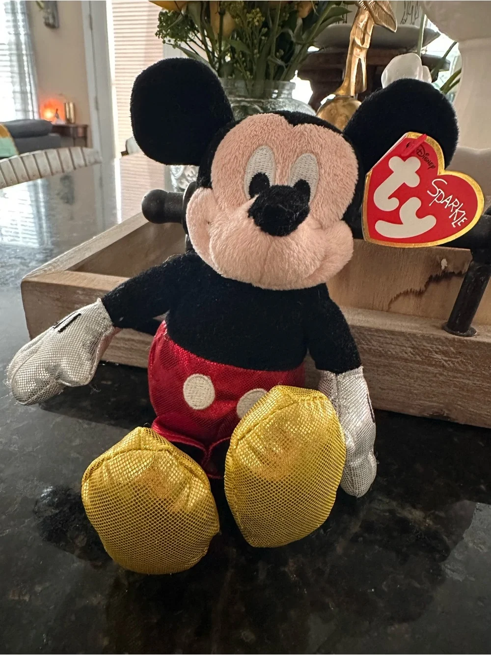 Mickey Mouse TY sparkle Plush - Black, Red, Yellow, Silver - Picture 7 of 7